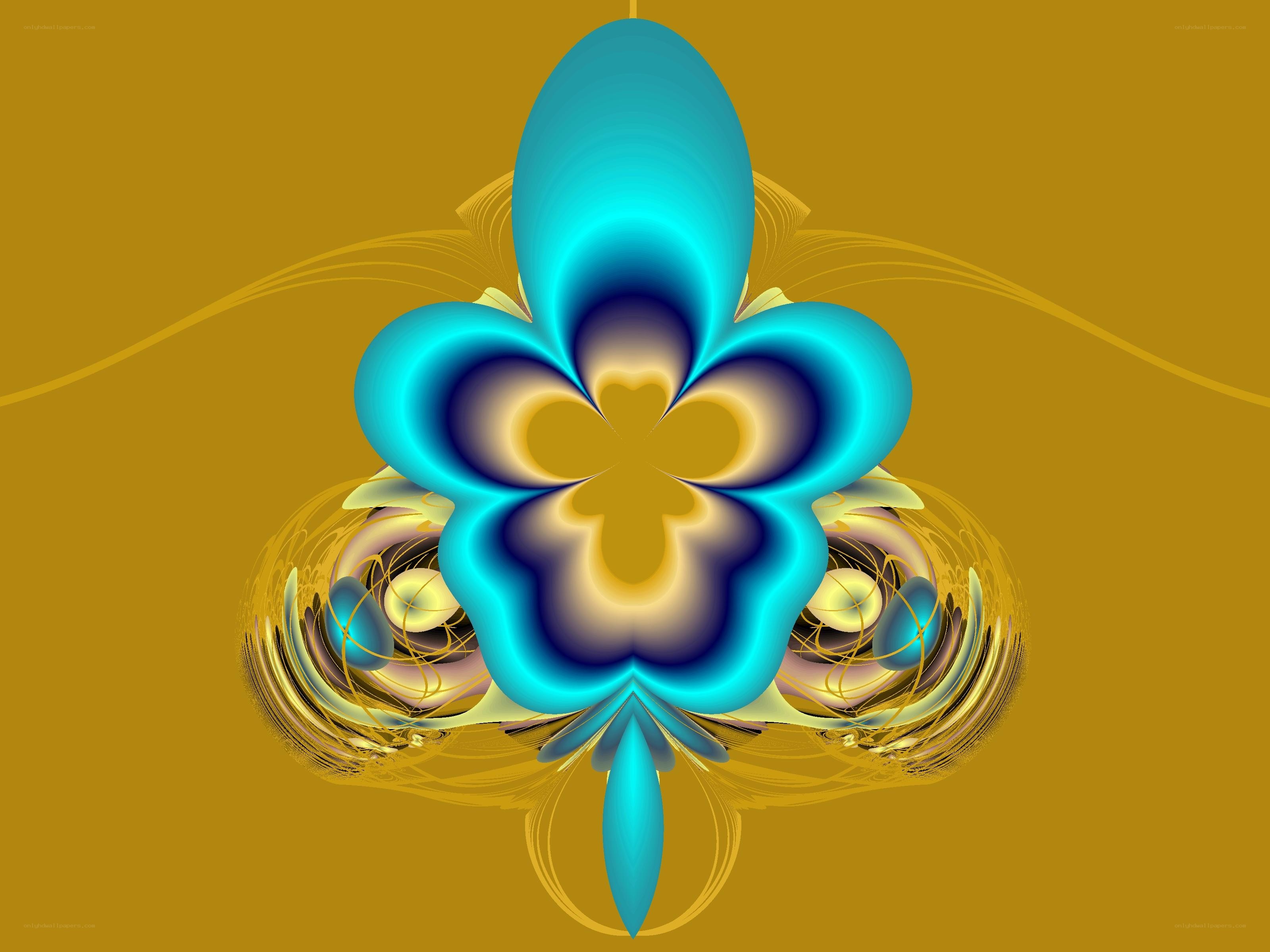 blue fractal flower design