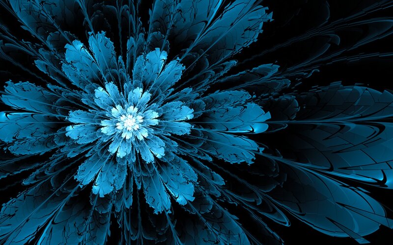 blue fractal flower design