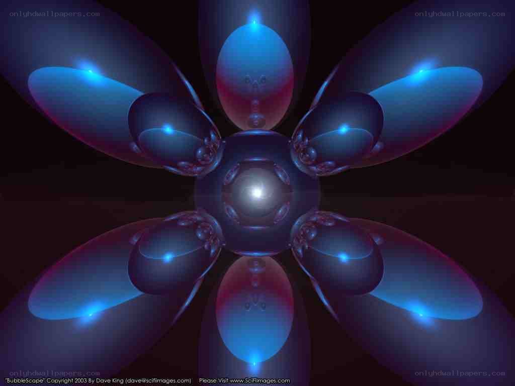 blue fractal flower design