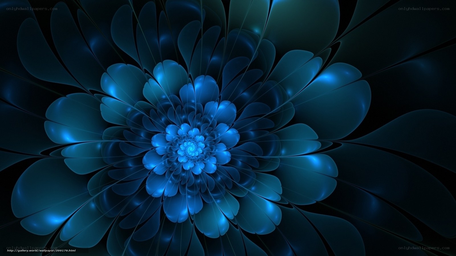 blue fractal flower design