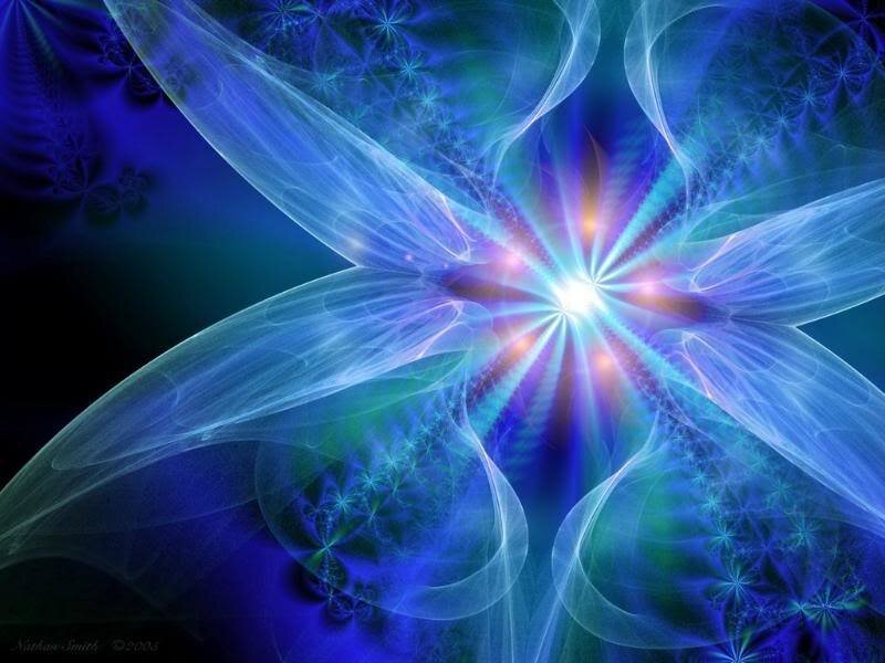 blue fractal flower design