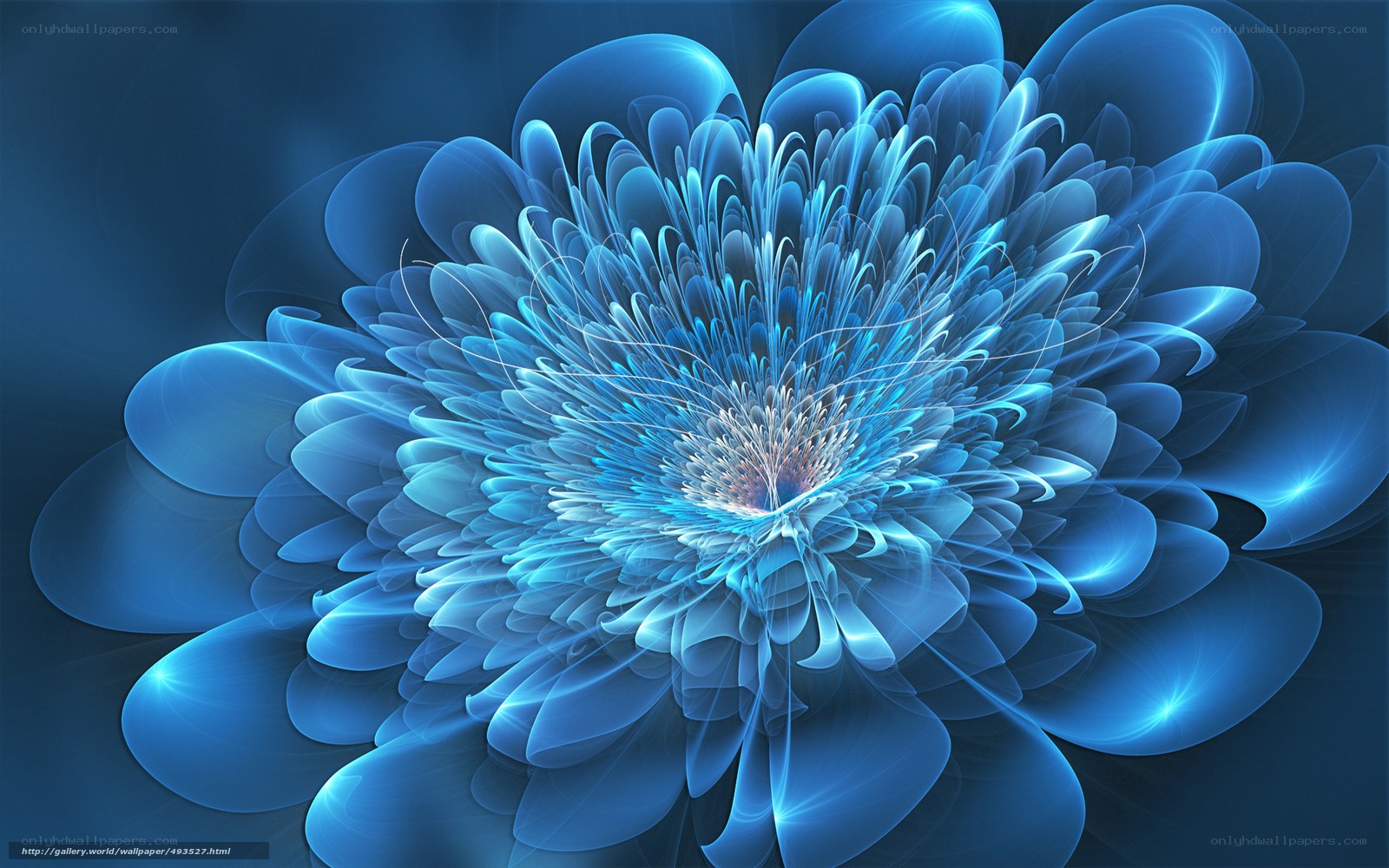 Blue fractal flower design