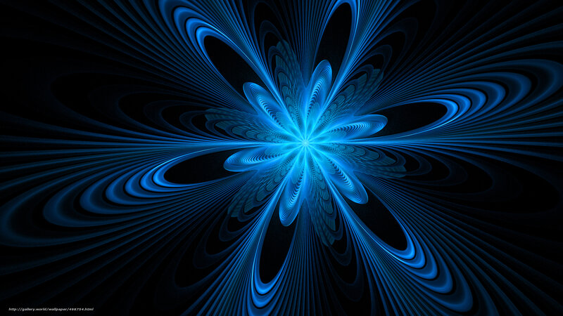 Blue fractal flower design