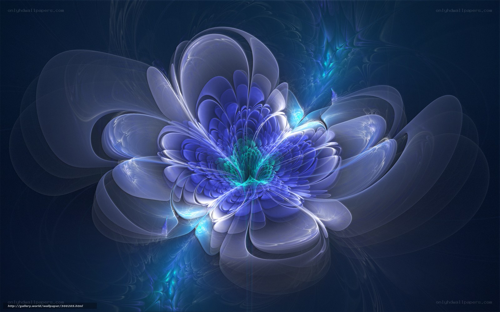 Blue fractal flower design
