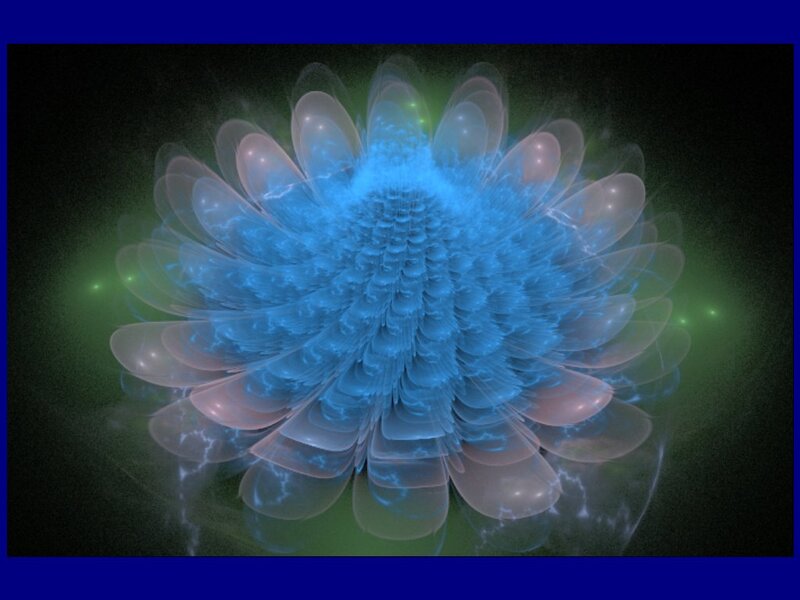 Blue Fractal Flower — Ethereal, Digital Art, Lightning