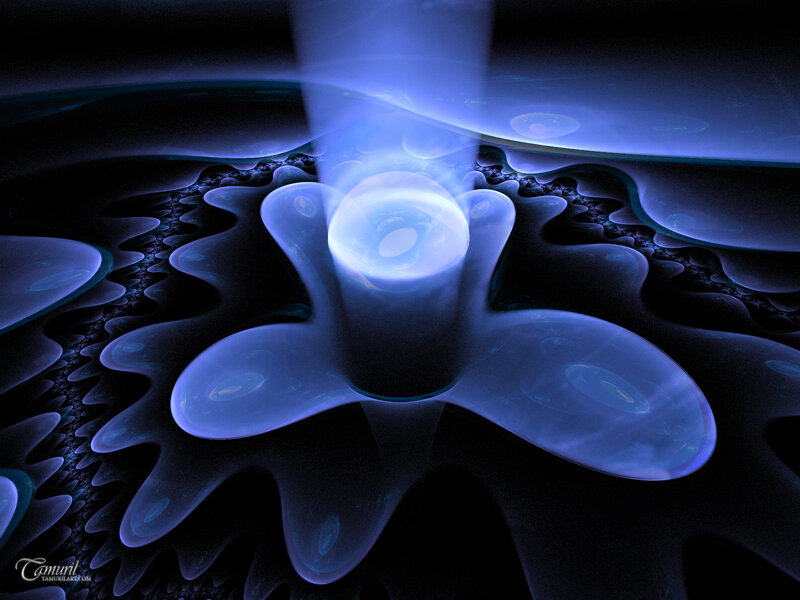 blue fractal flower formation