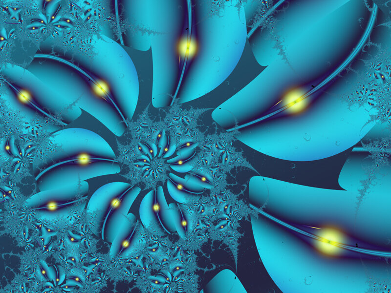 Blue Fractal Flower — Hypnotic