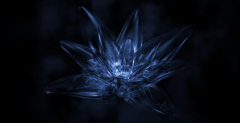 Blue Fractal Flower — Mystical