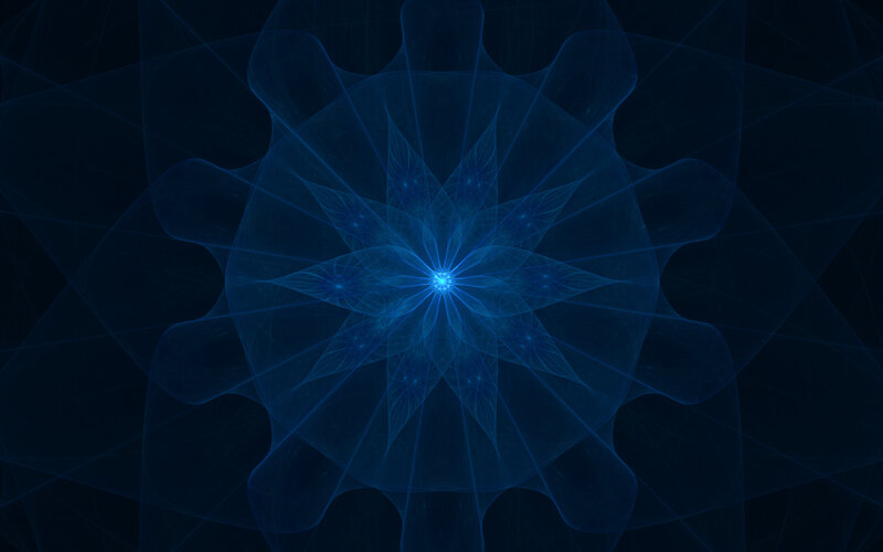 Blue fractal flower pattern