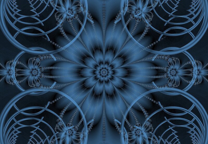blue fractal flower pattern