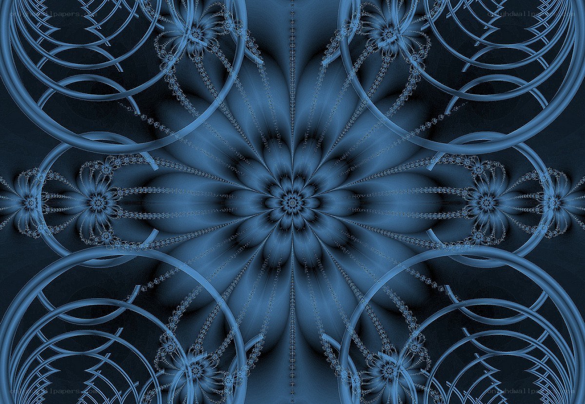 blue fractal flower pattern