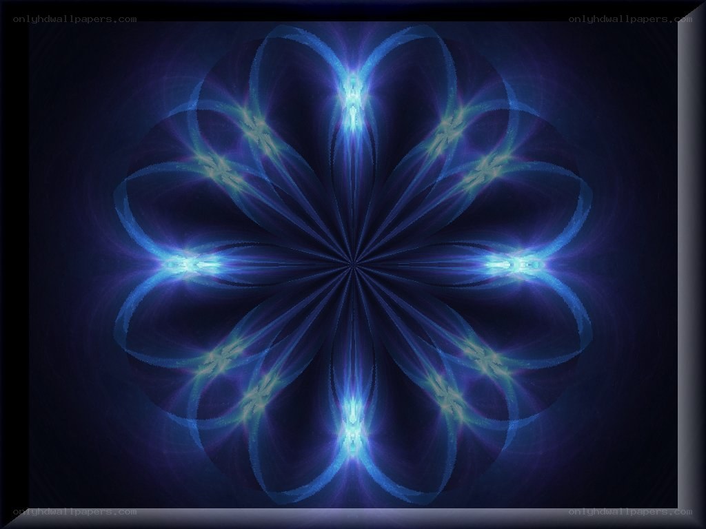 blue fractal flower pattern