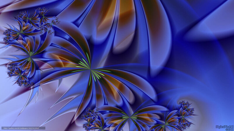 Blue Fractal Flower Pattern — Abstract