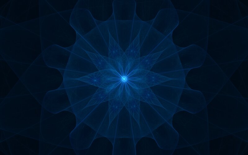 blue fractal flower pattern
