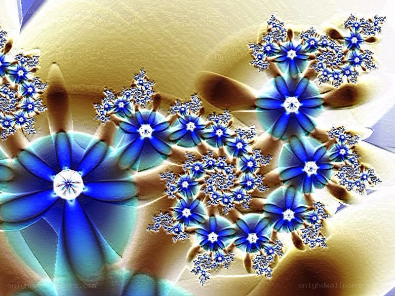 blue fractal flower patterns