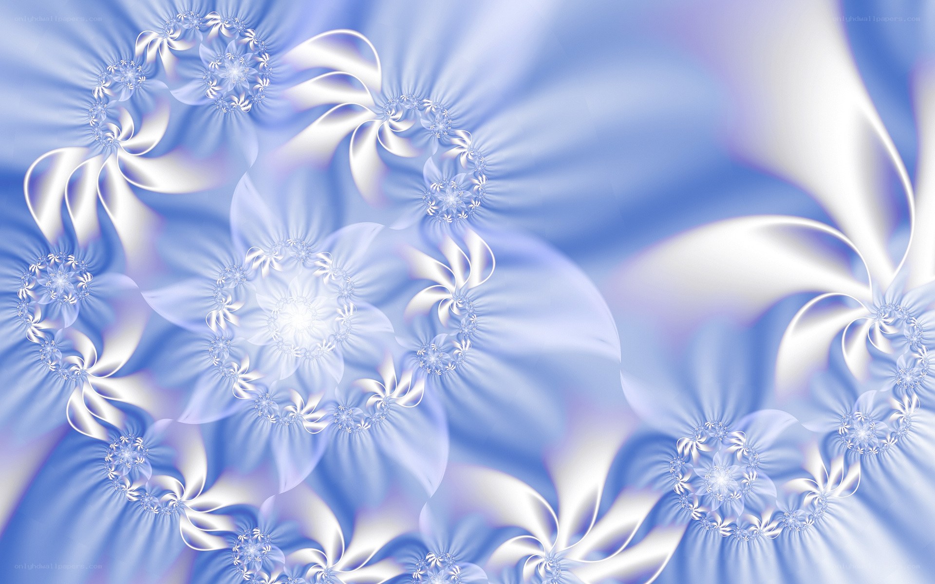 blue fractal flower patterns