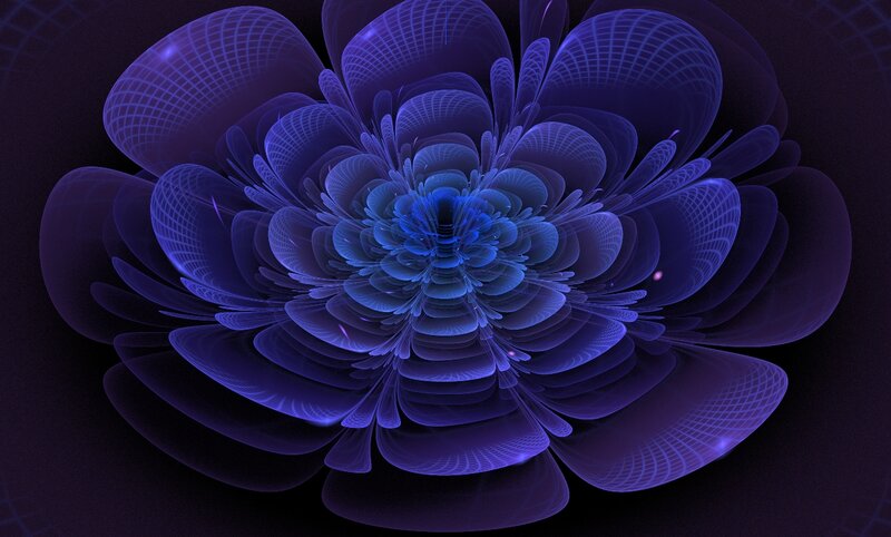 Blue Fractal Flower — Purple