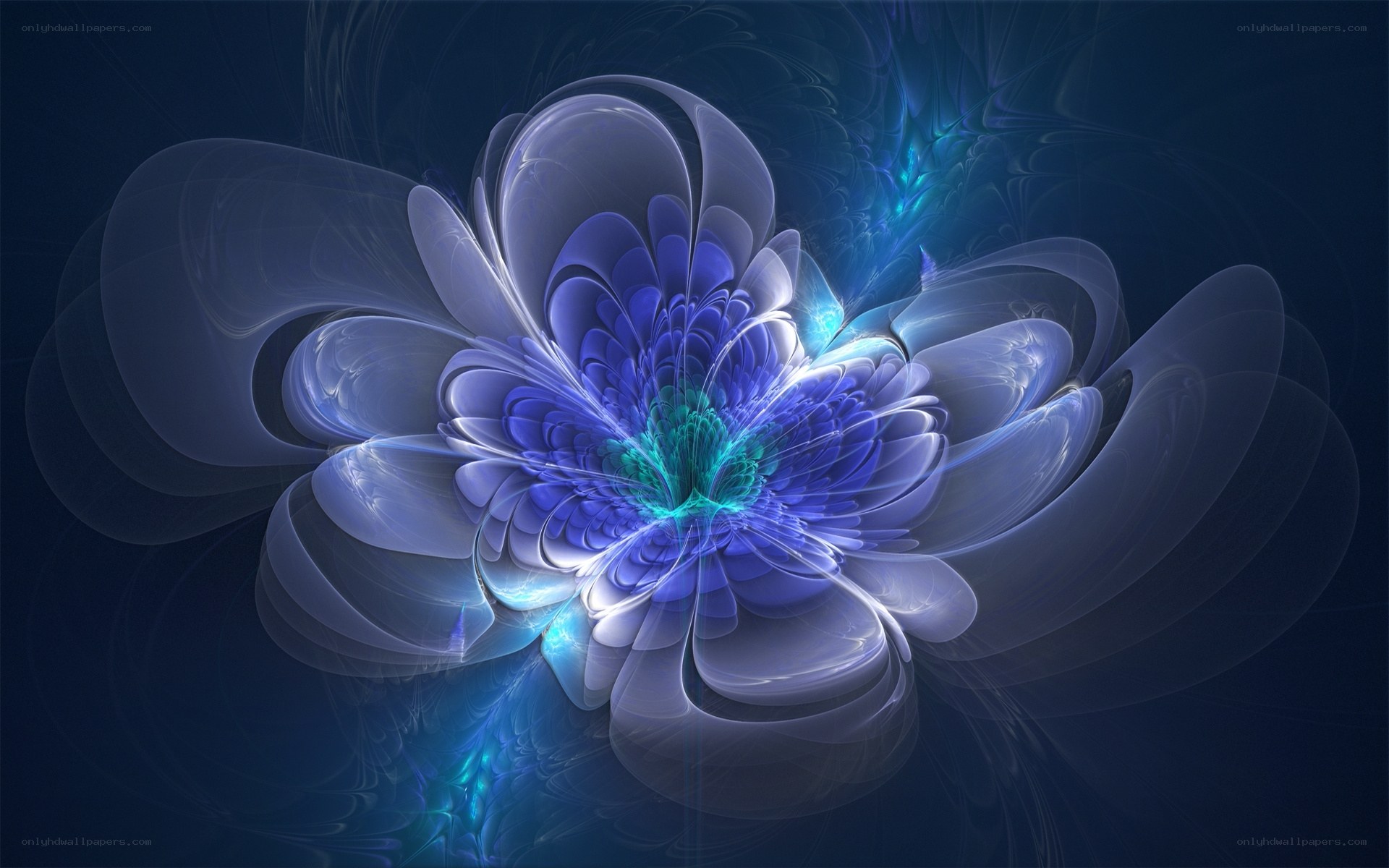 Blue fractal flower