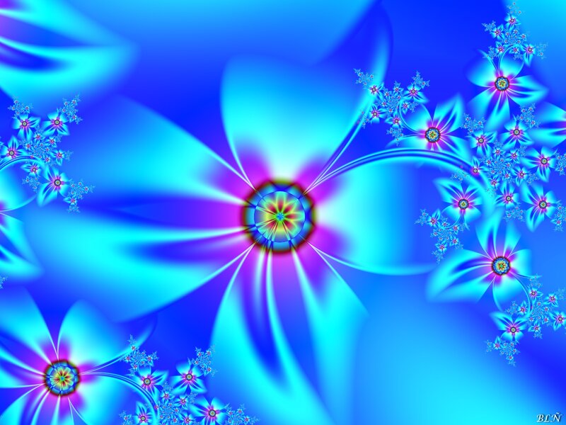 Blue Fractal Flowers — Hypnotic