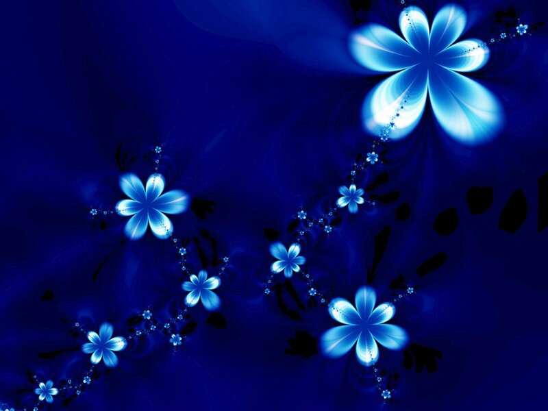 Blue Fractal Flowers — Serene