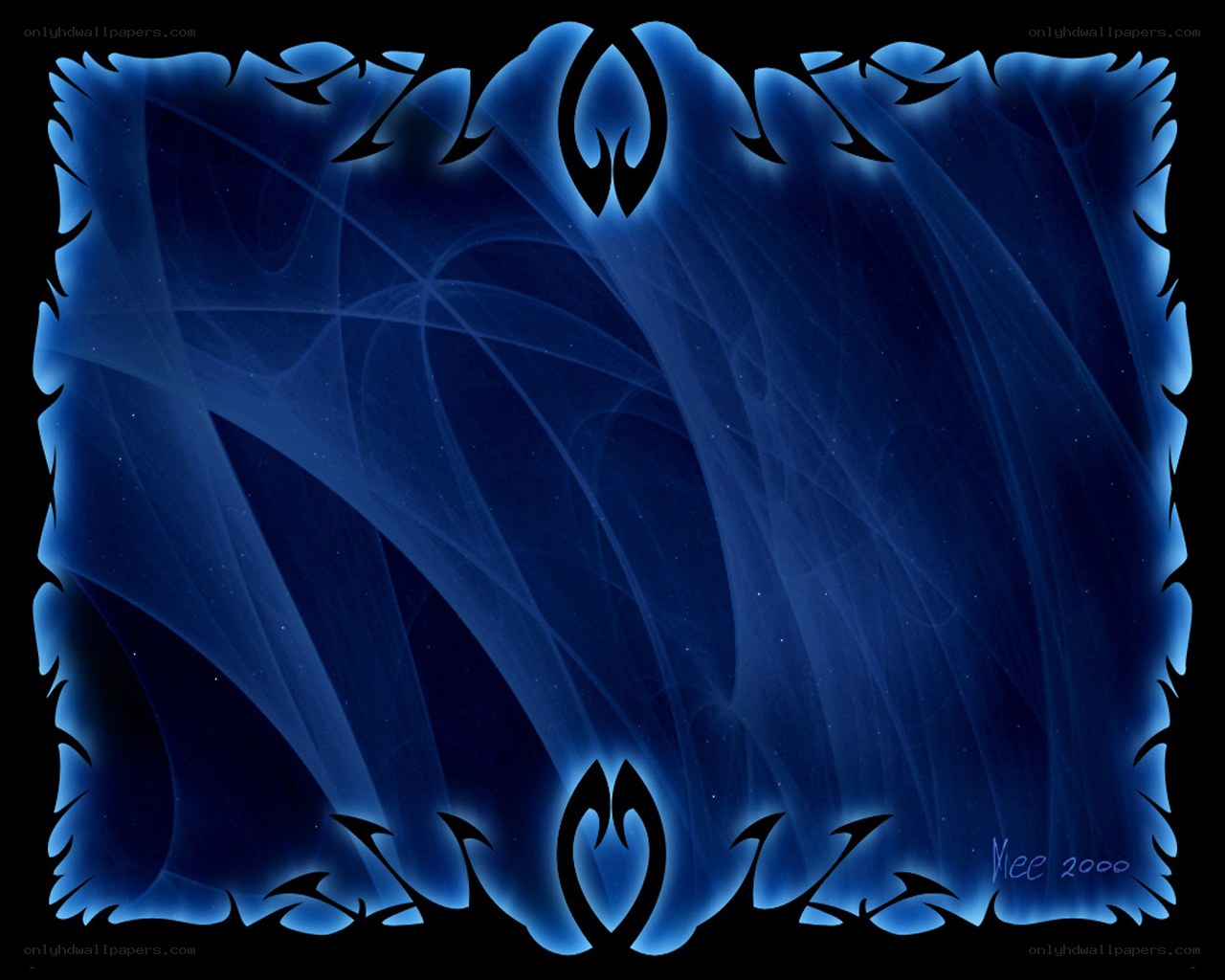 blue fractal frame design