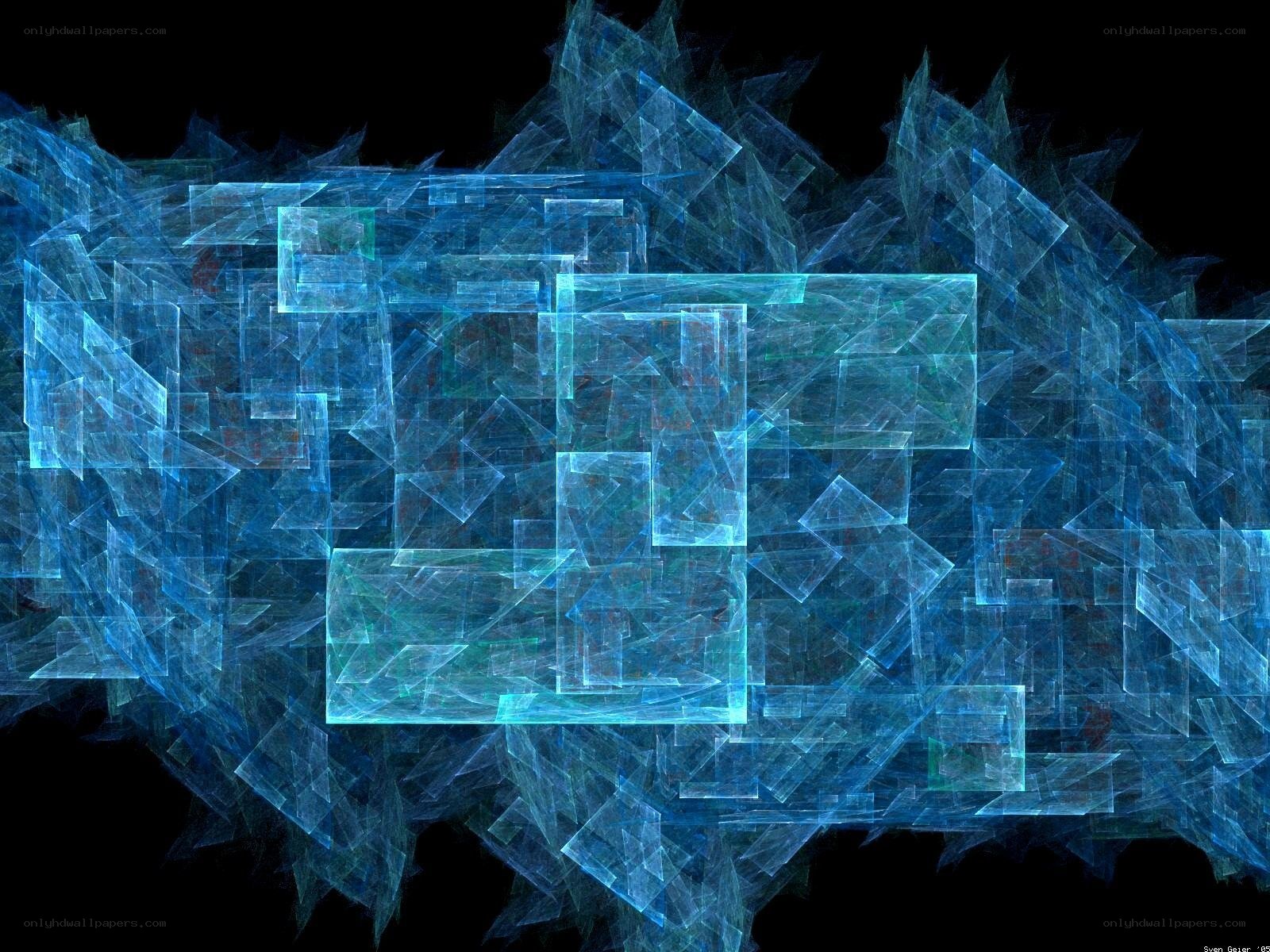 blue fractal geometric pattern