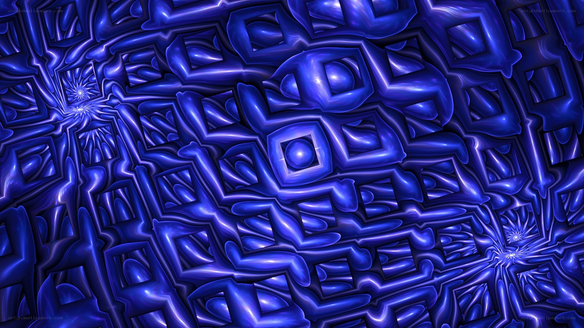 Blue fractal geometric pattern