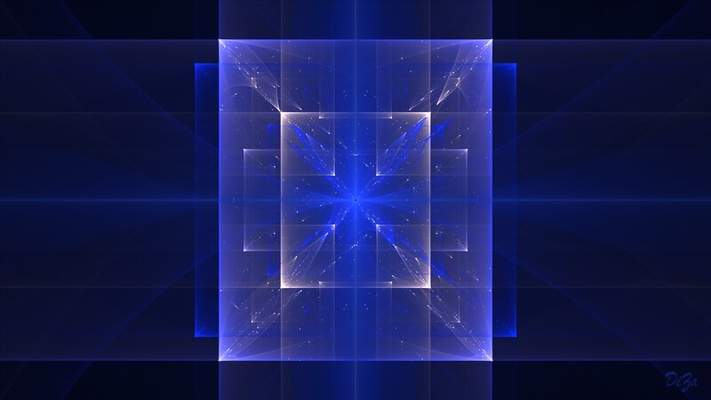 Blue Fractal Geometric Pattern — Abstract