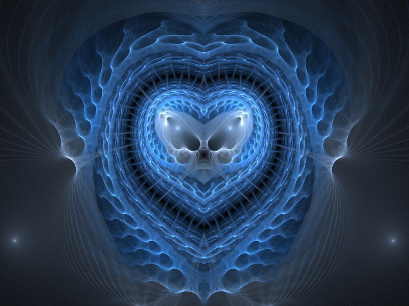 Blue Fractal Heart — Ethereal