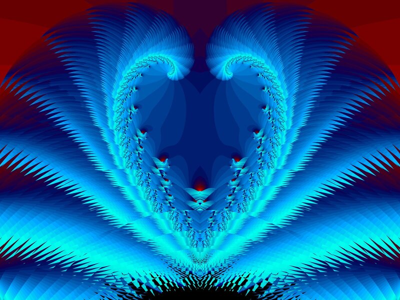 Blue Fractal Heart