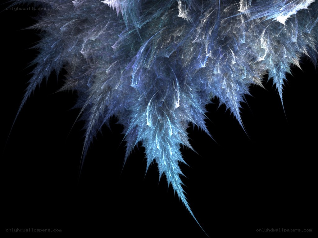blue fractal ice formation