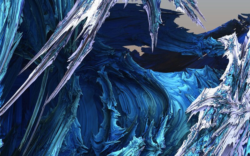 Blue Fractal Ice Formations
