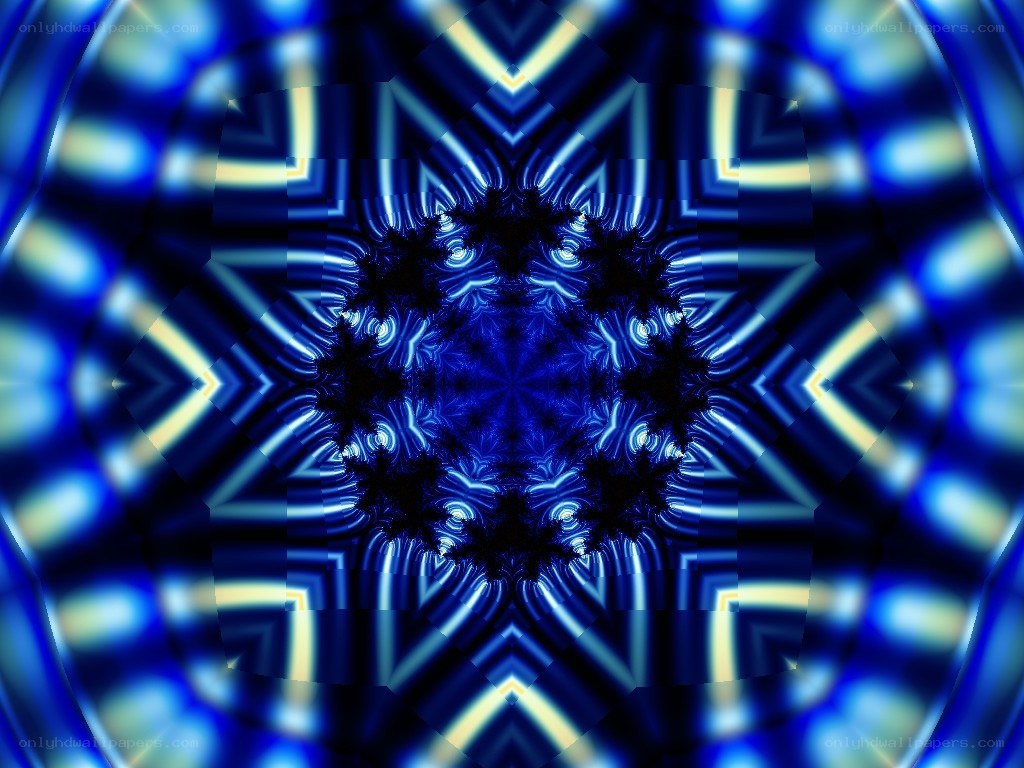 blue fractal kaleidoscope