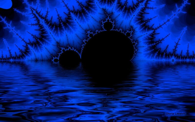 blue fractal landscape
