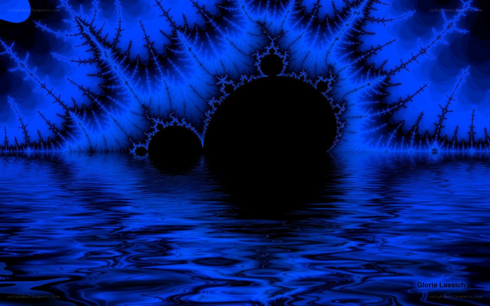 blue fractal landscape