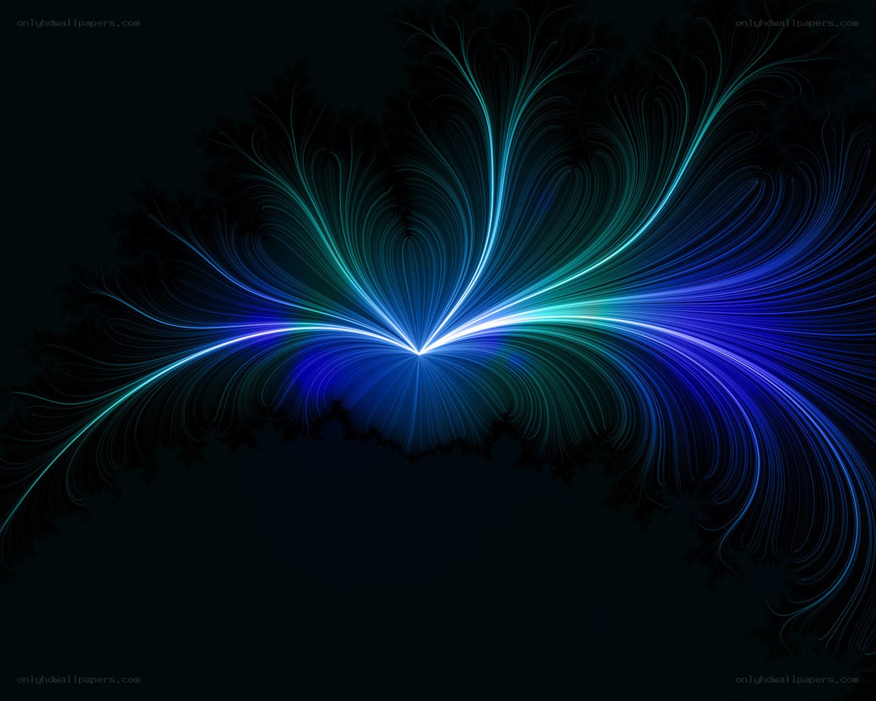 blue fractal light burst