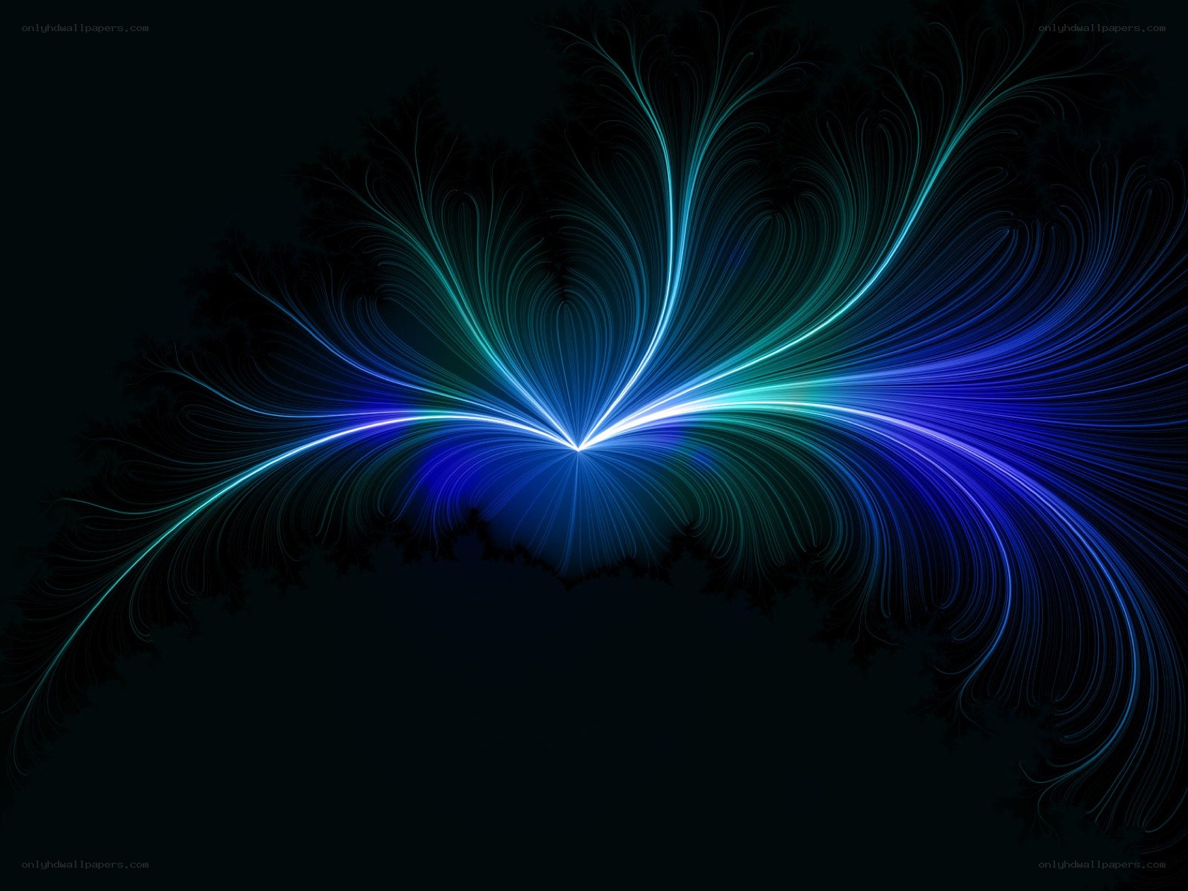blue fractal light burst