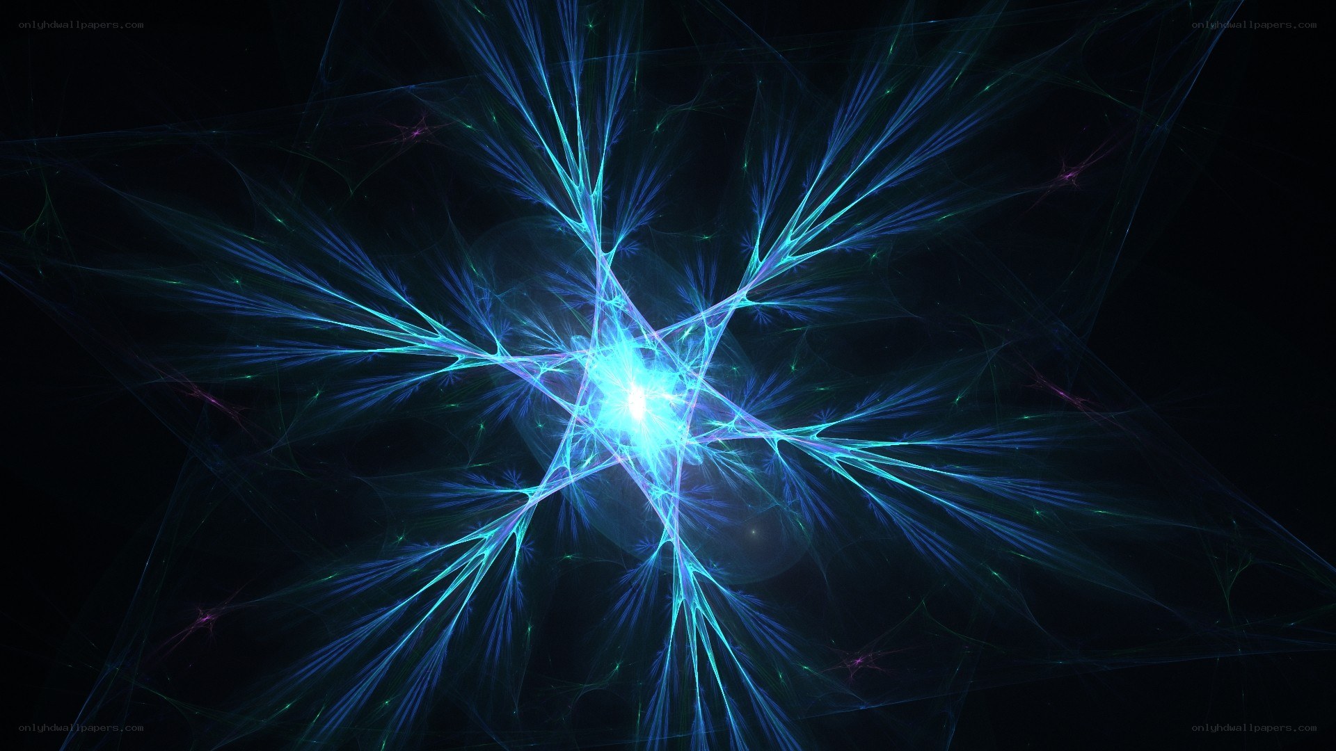 blue fractal light burst