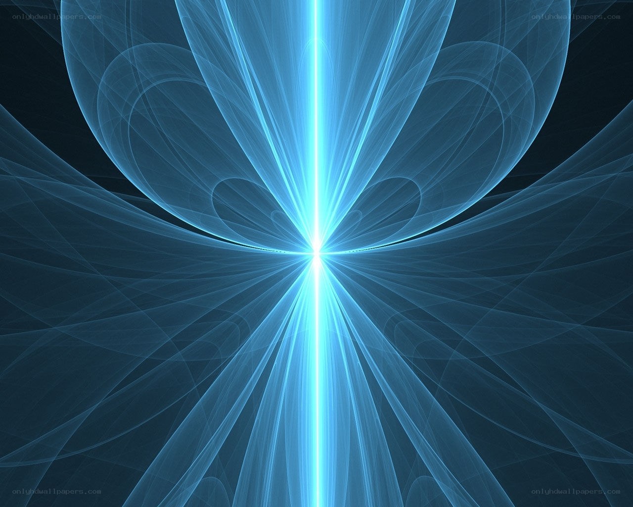 Blue fractal light burst
