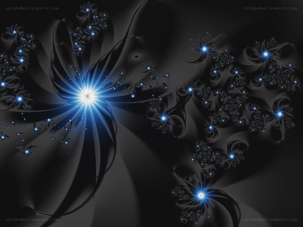 blue fractal light explosion