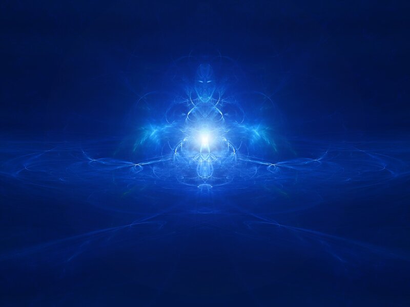 blue fractal light formation