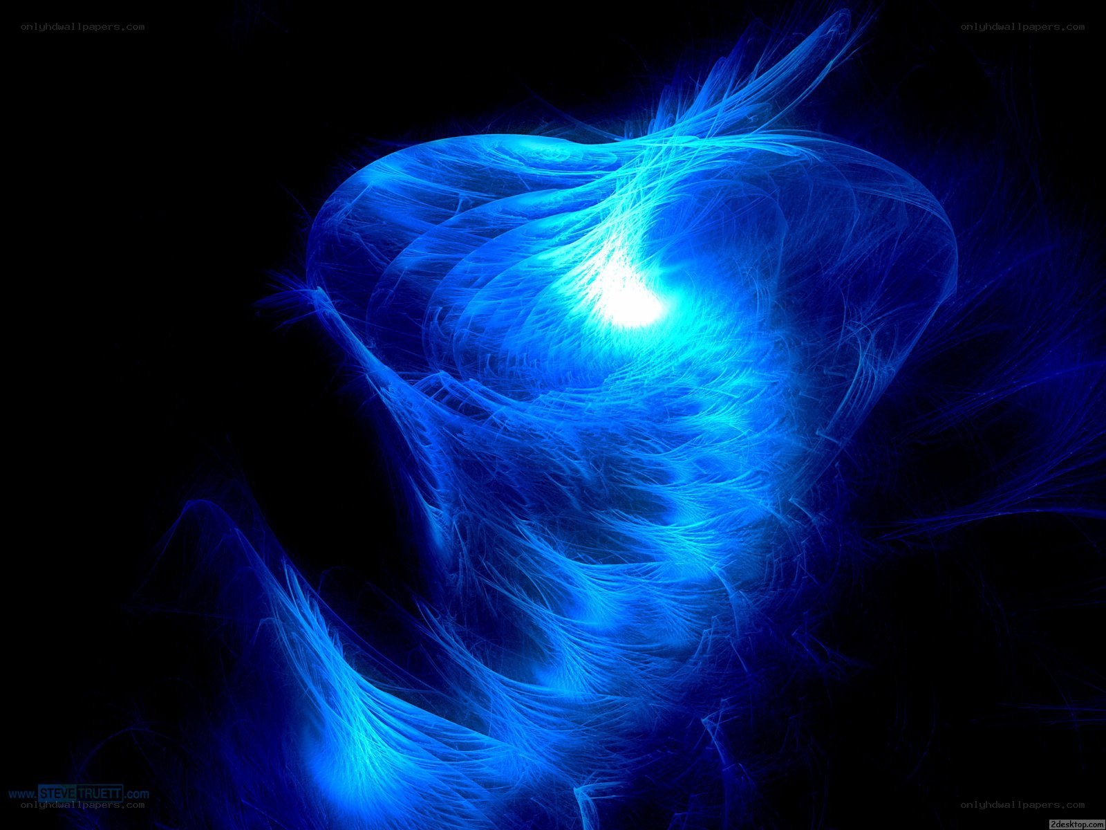 blue fractal light formation