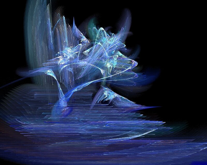Blue Fractal Light Formation — Ethereal