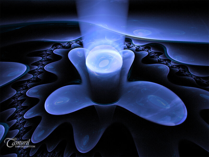 Blue fractal light formation