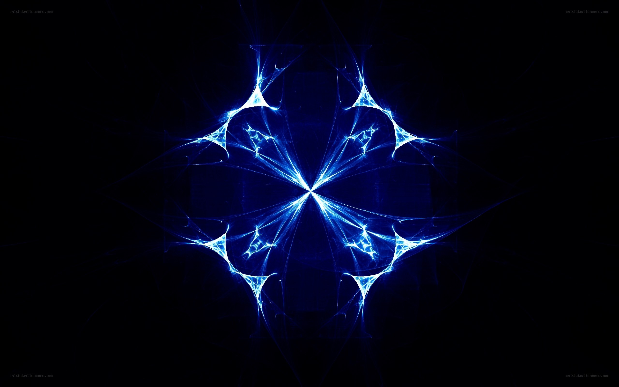 blue fractal light pattern