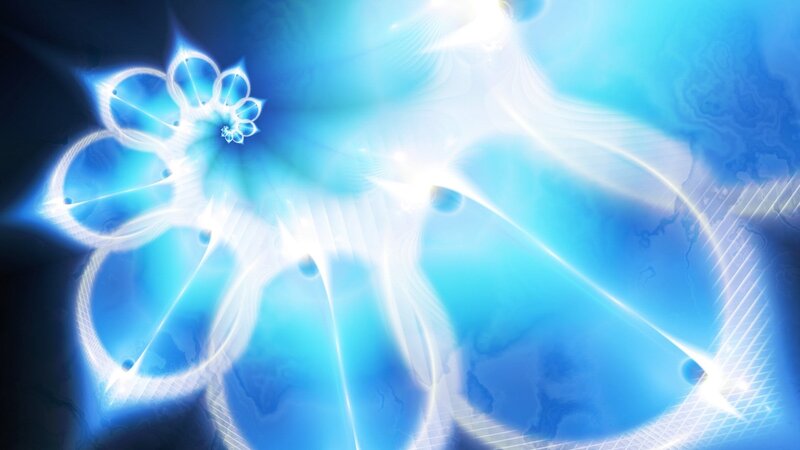 blue fractal light pattern