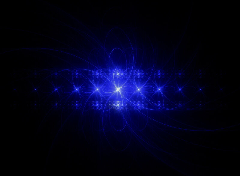 Blue Fractal Light Pattern — Energetic, Abstract