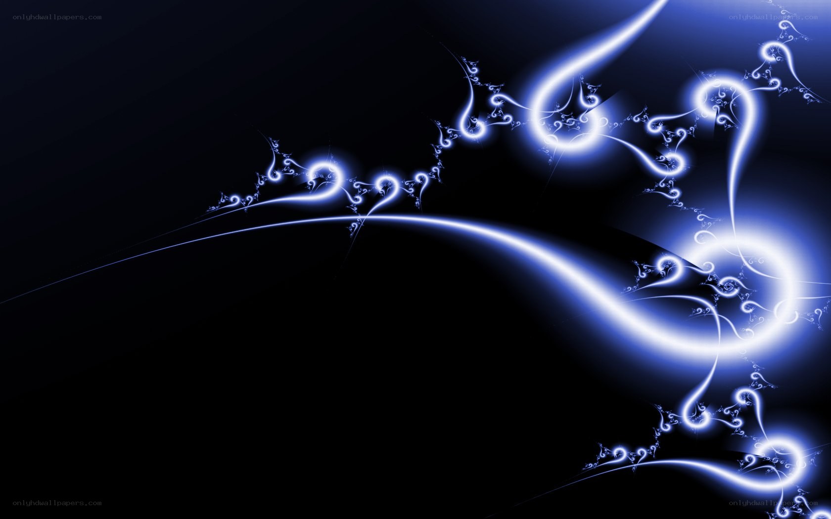 blue fractal light patterns
