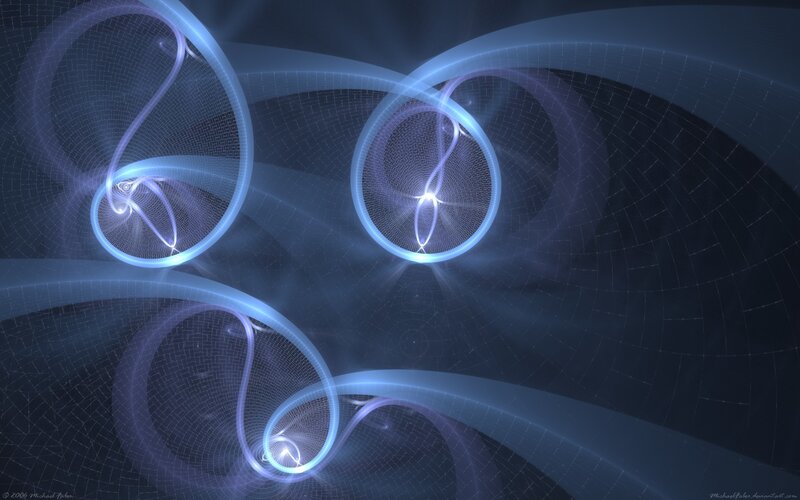blue fractal light patterns