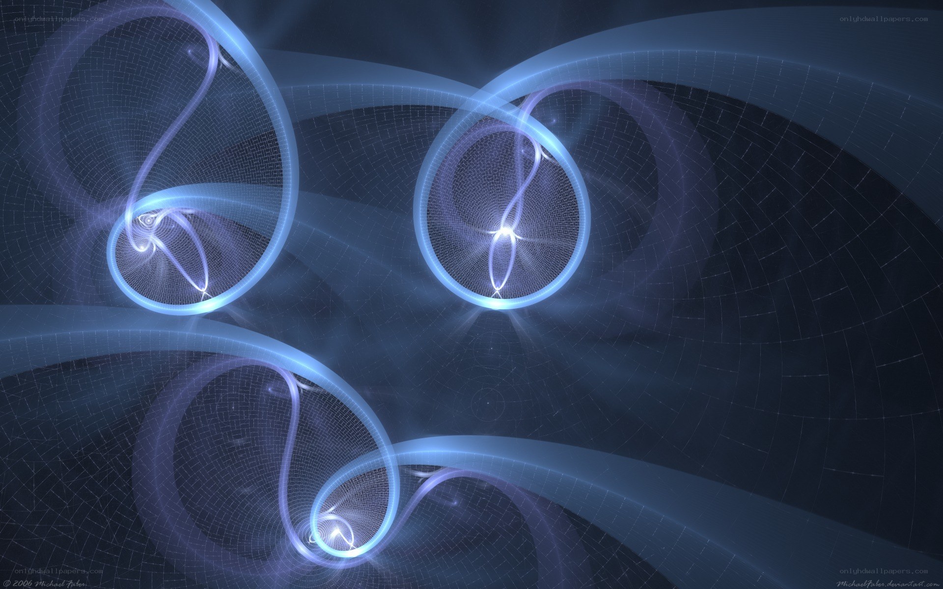blue fractal light patterns